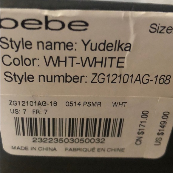 Bebe white heels size 7 - Picture 5 of 5